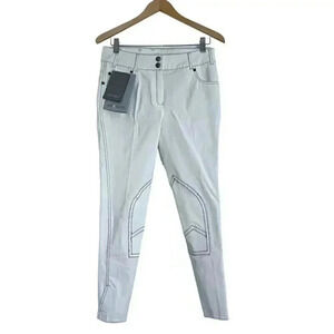 NWT Gersemi Sunna Cloth Knee Patches White Equestrian Pants Women's Size 40